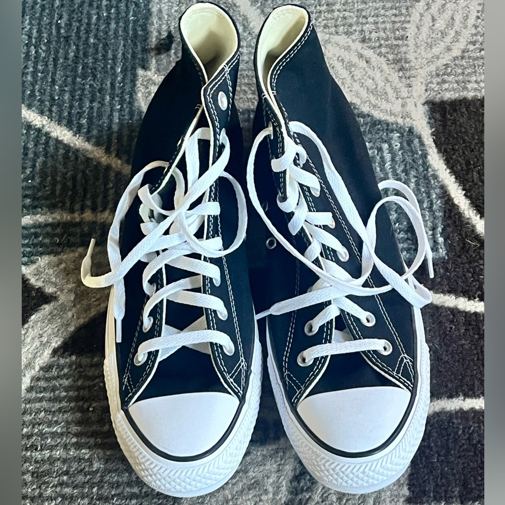 Black High-Top Converse with White Laces
